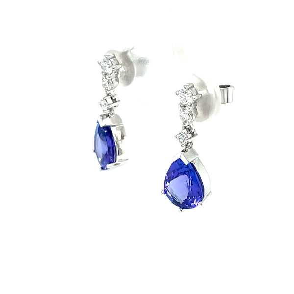 Tanzanite & Diamond 18ct White Gold Earrings