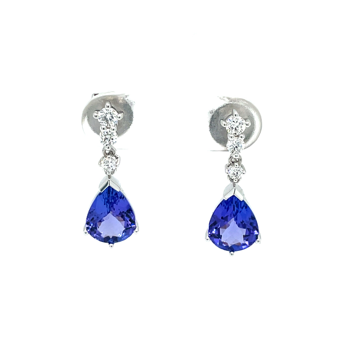 Tanzanite & Diamond 18ct White Gold Earrings