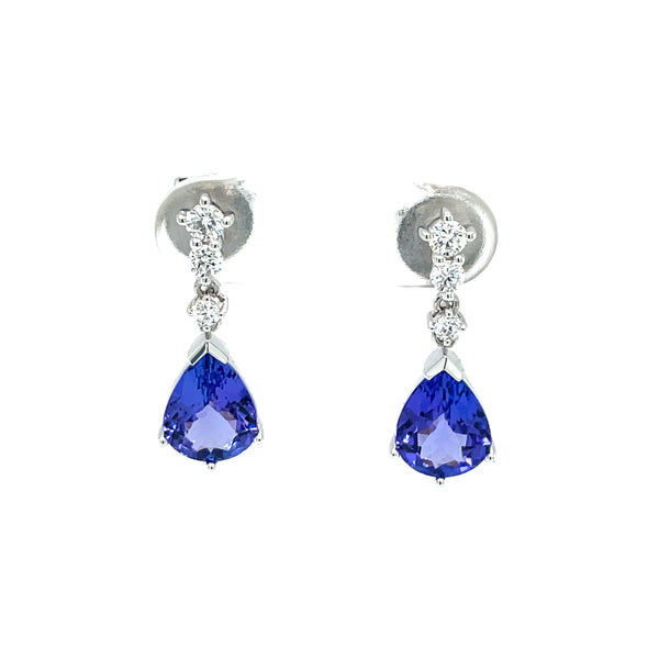 Tanzanite & Diamond 18ct White Gold Earrings