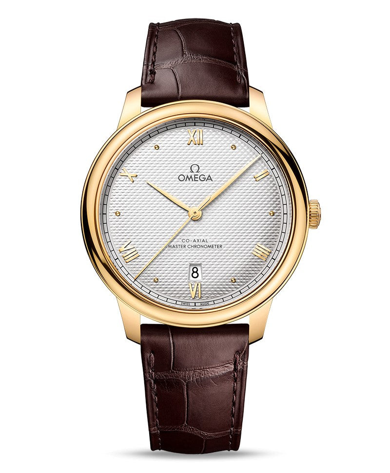 Omega De Ville Prestige Co-Axial Master Chronometer Watch 40mm, Yellow Gold on Leather Strap 434.53.40.20.02.002