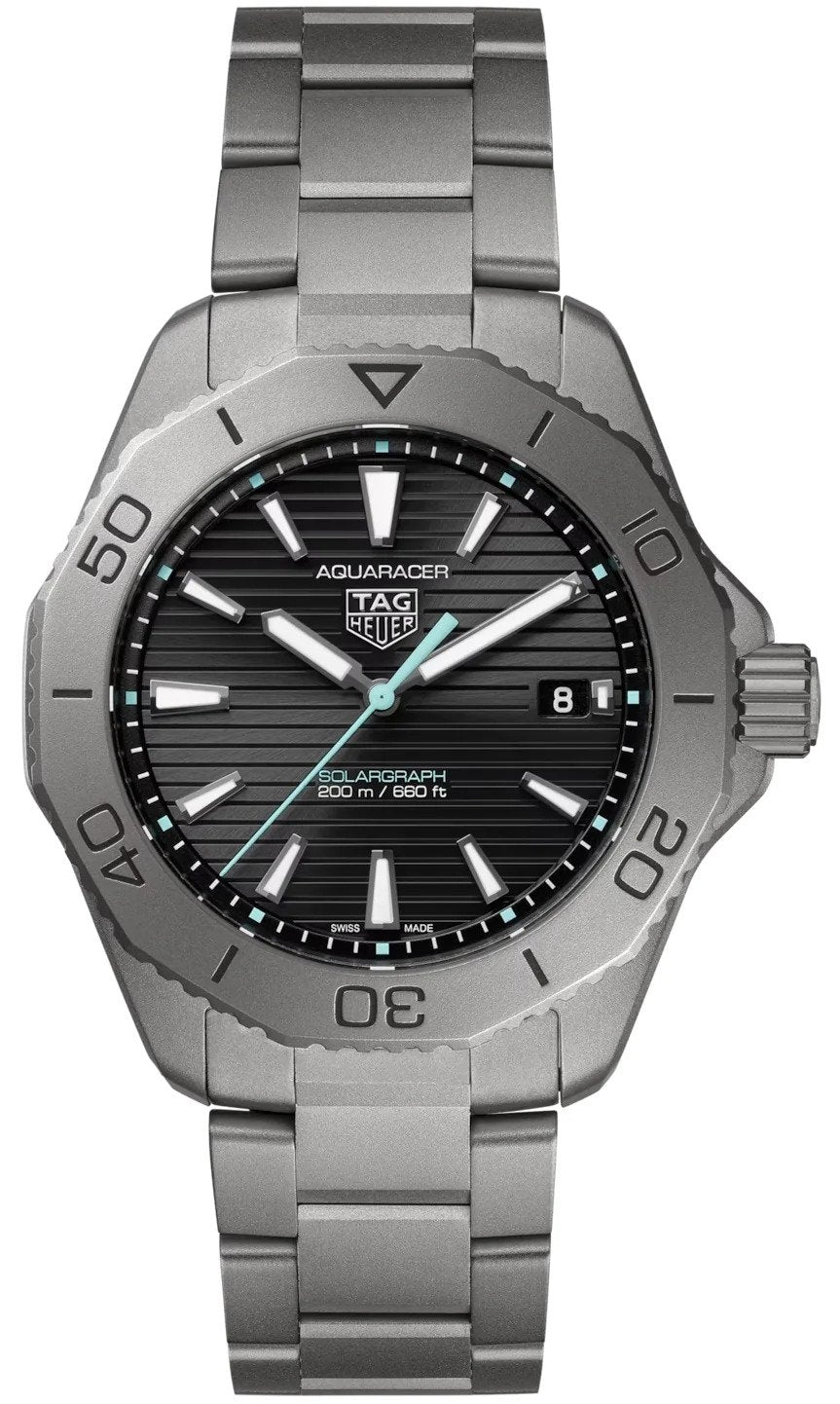 Tag Heuer Aquaracer Professional 200 Solargraph Titanium 40mm Watch WBP1180.BF0000