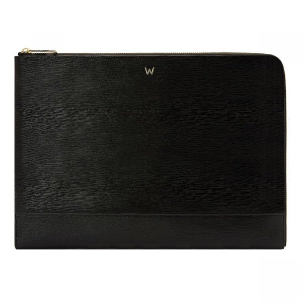 Wolf W Laptop Sleeve Black Leather