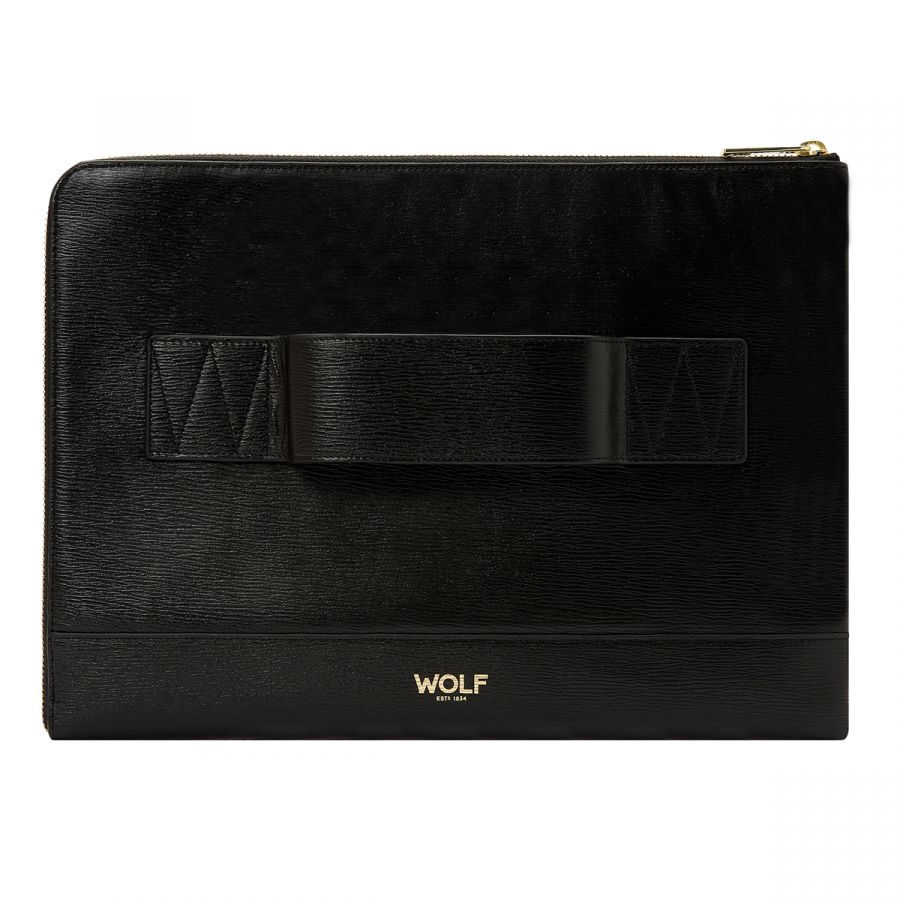 Wolf W Laptop Sleeve Black Leather