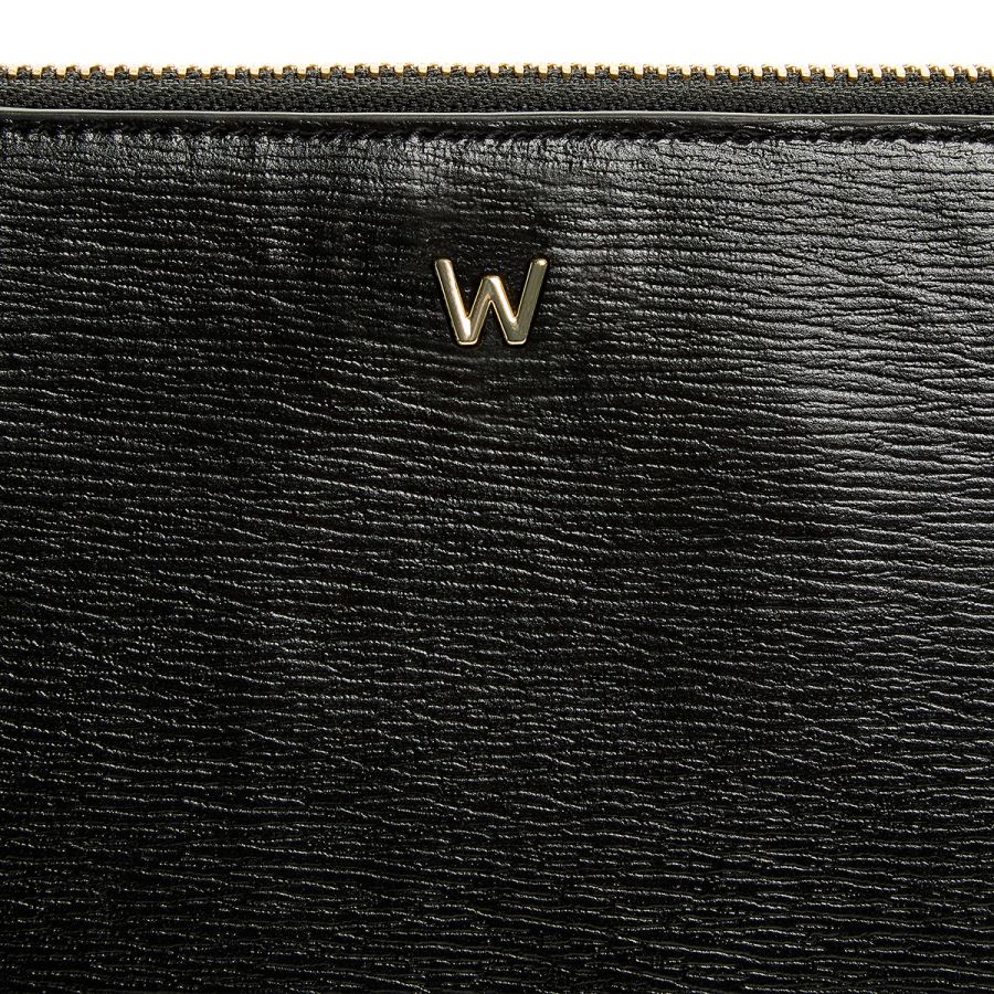 Wolf W Laptop Sleeve Black Leather