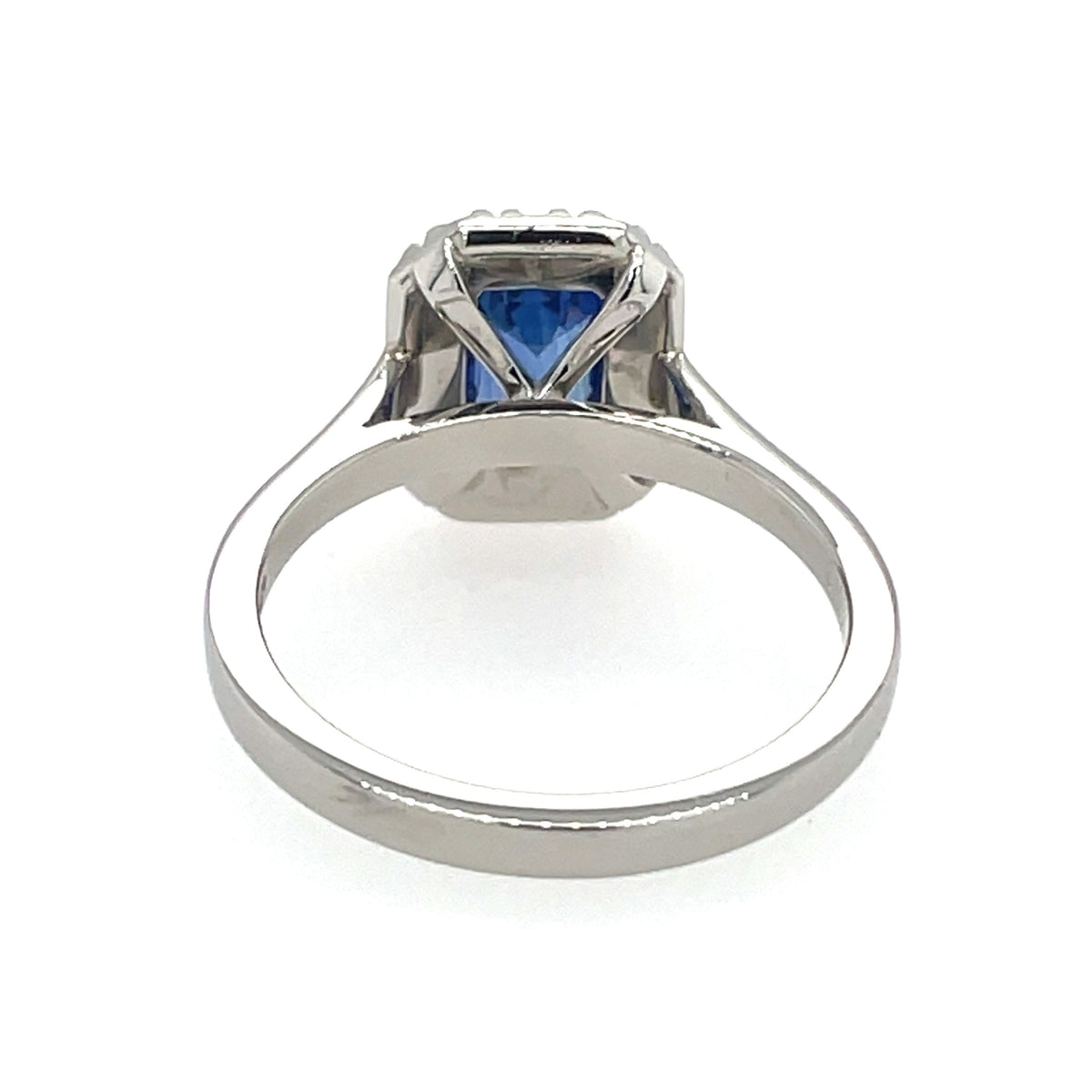 Sapphire & Diamond Emerald Cut 18ct Cluster Ring