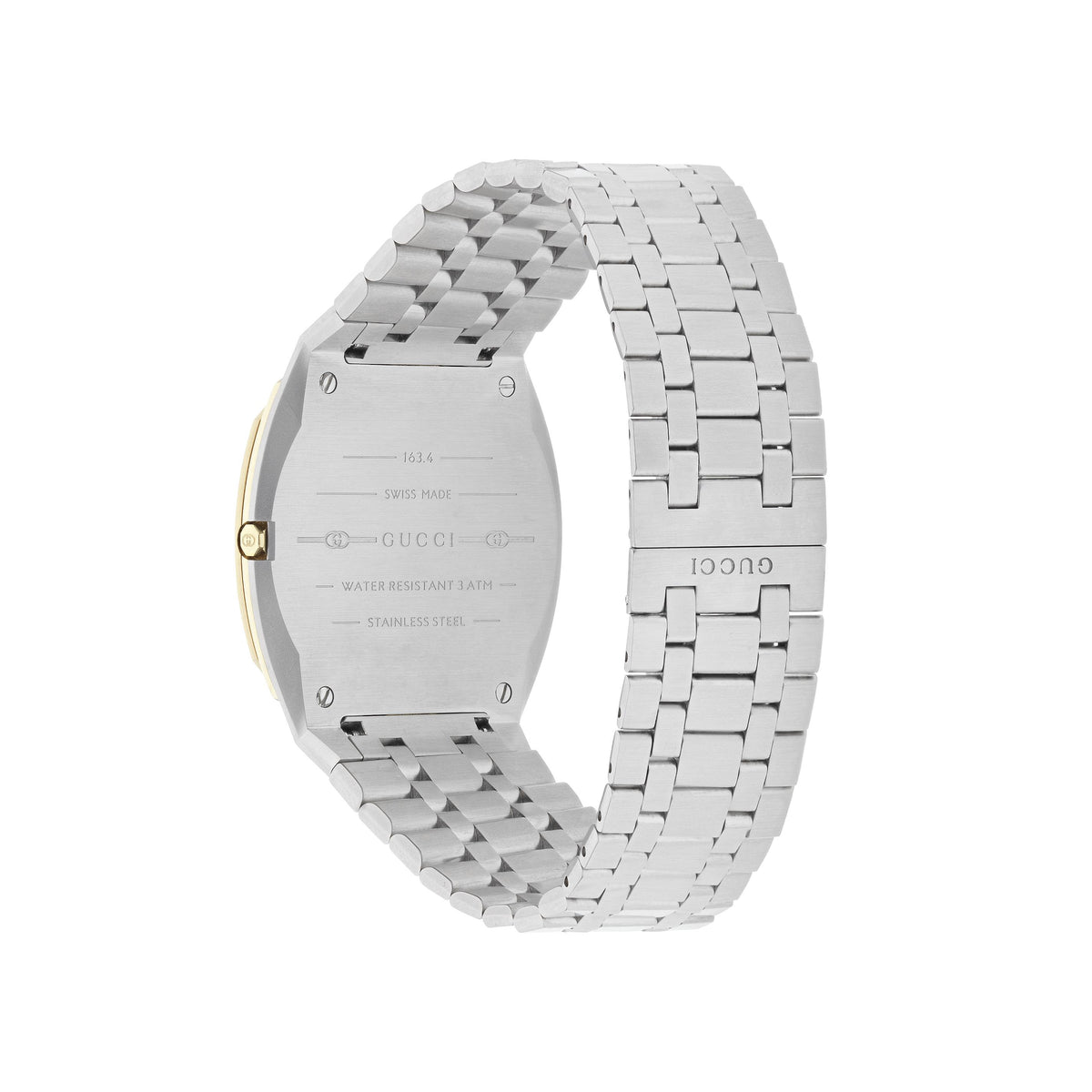 GUCCI 25H Steel & Yellow 34mm Watch YA163403