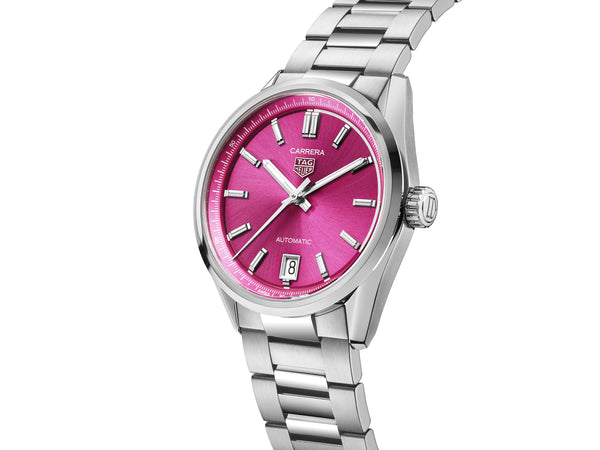 Tag Heuer Carrera Date Automatic Vivid Pink 36mm Watch WBN2313.BA0001