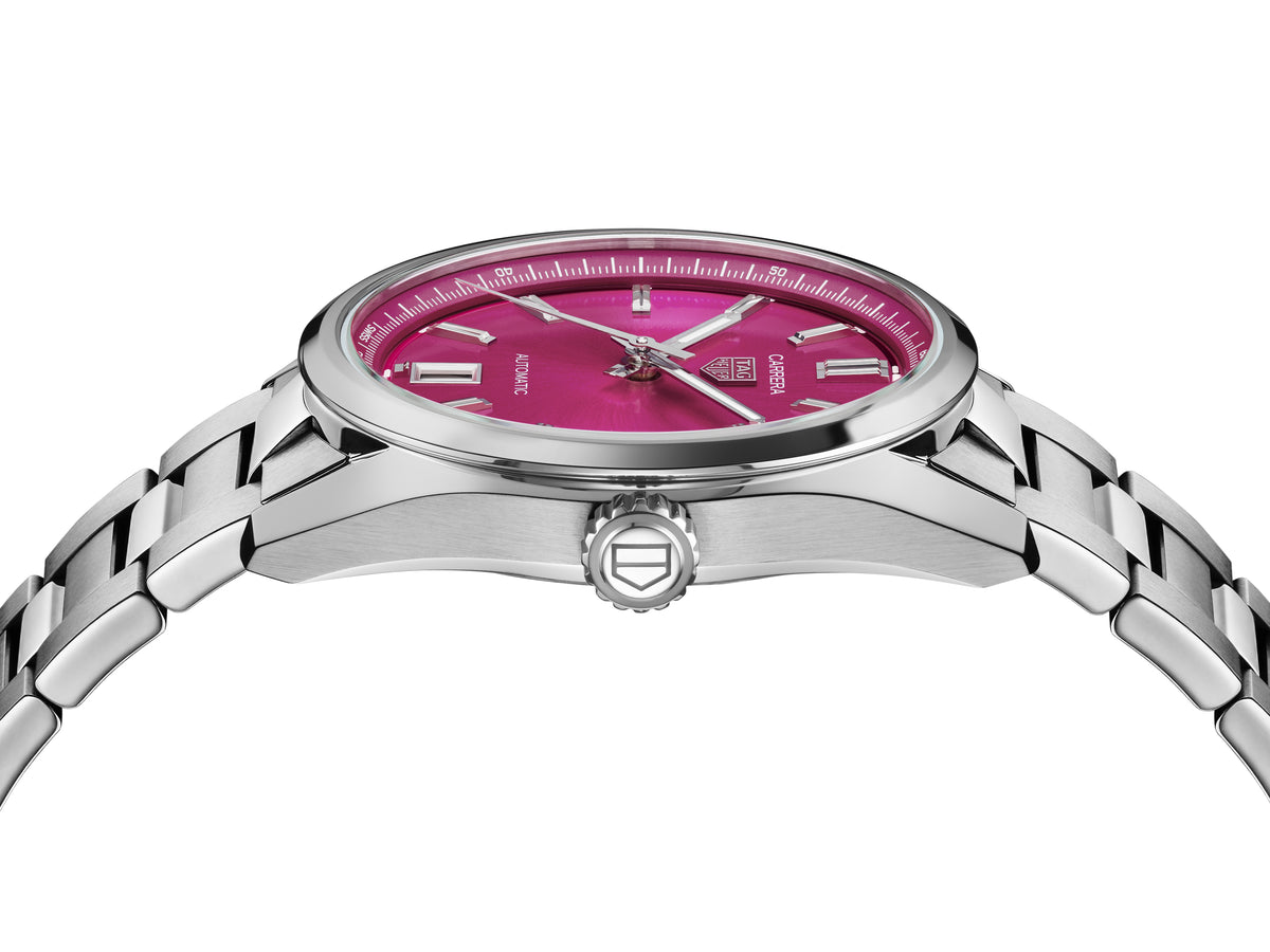 Tag Heuer Carrera Date Automatic Vivid Pink 36mm Watch WBN2313.BA0001