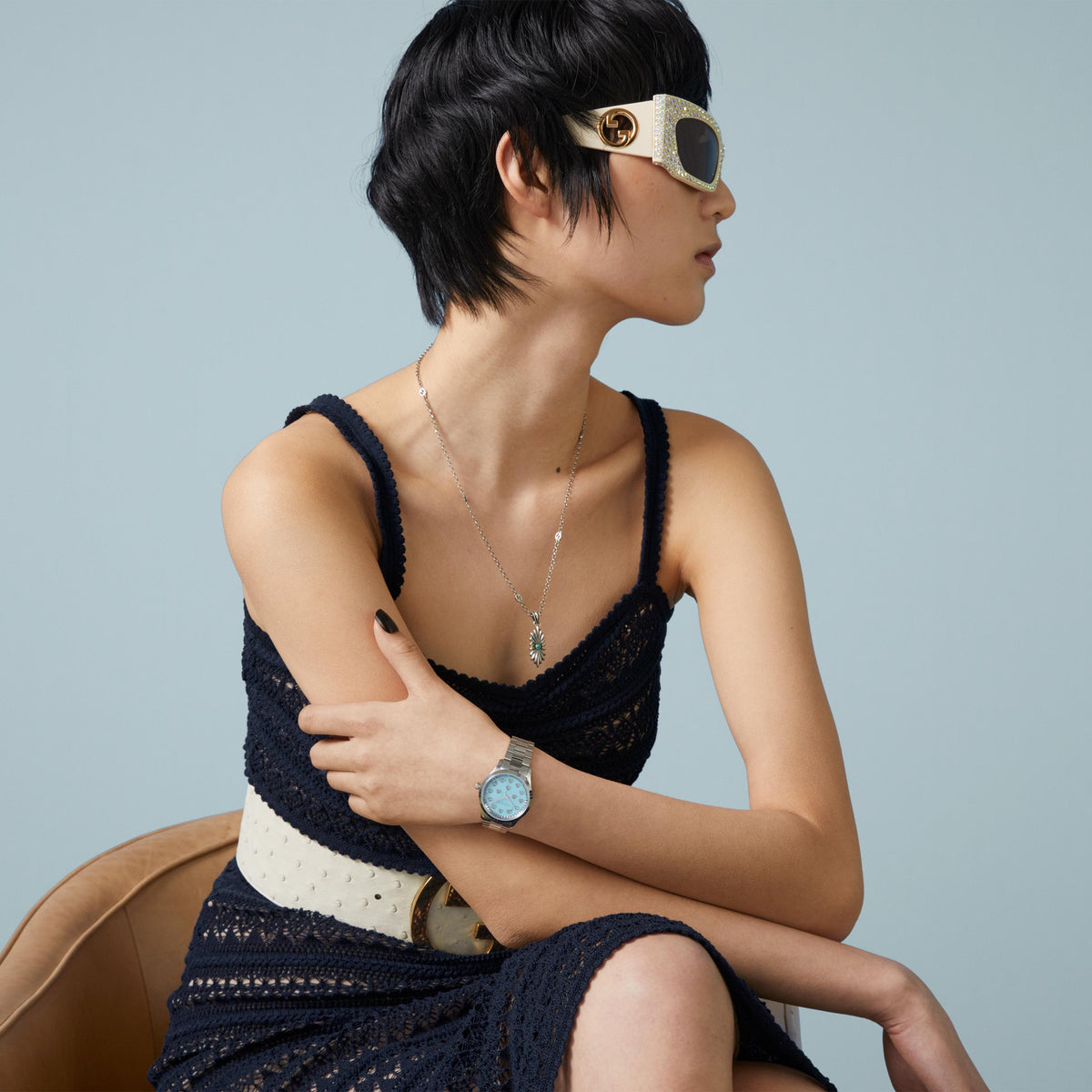 GUCCI G-Timeless Turquoise Watch, 32mm YA1265044