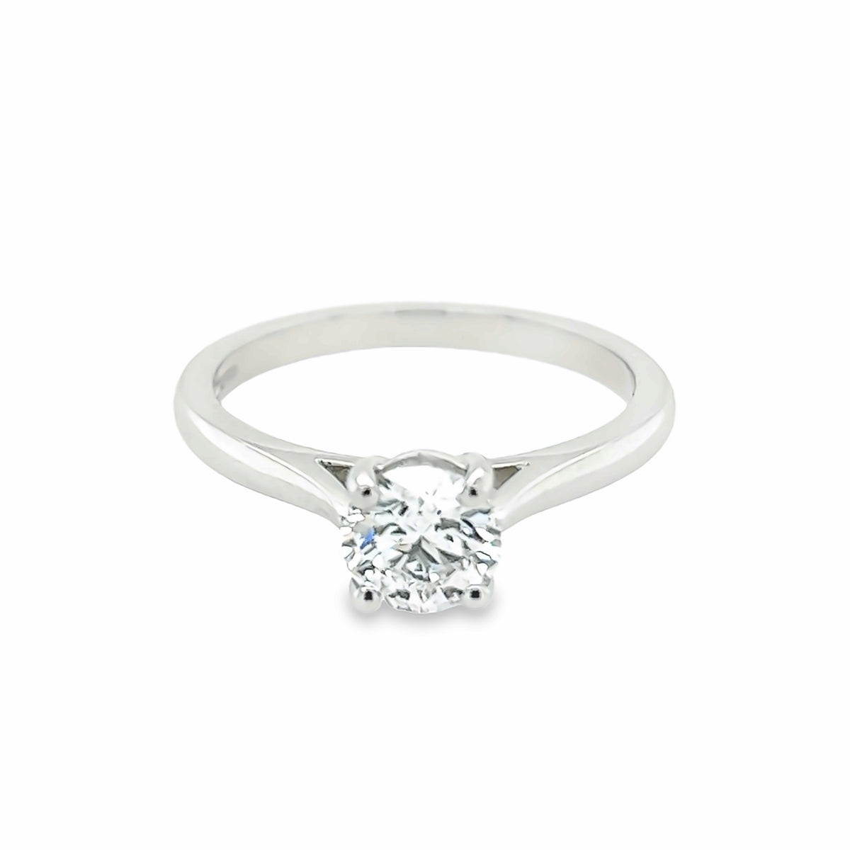 Platinum 0.80ct Round Brilliant Cut Diamond Ring