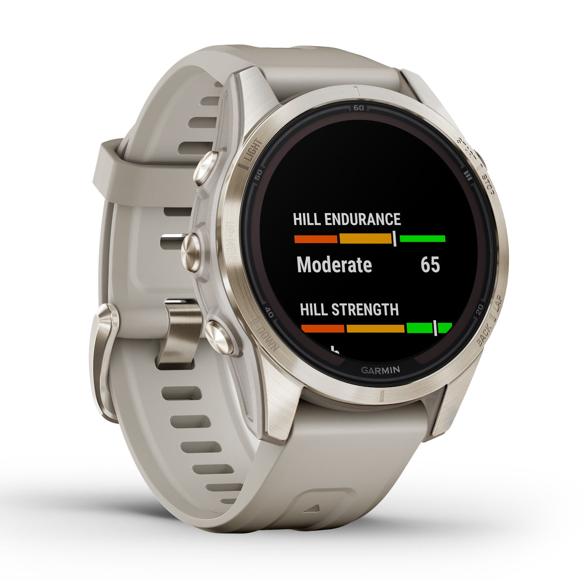 Garmin Fenix 7S Pro Sapphire Soft Gold Leather 42mm Watch 010-02776-30