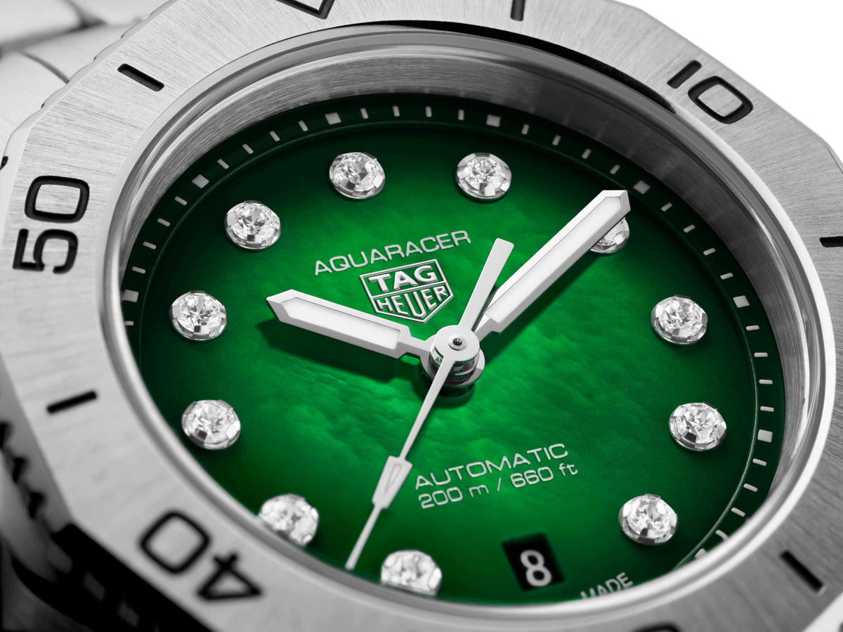 Tag Heuer Aquaracer Professional 200m Ladies Automatic Green 30mm Watch WBP2415.BA0622