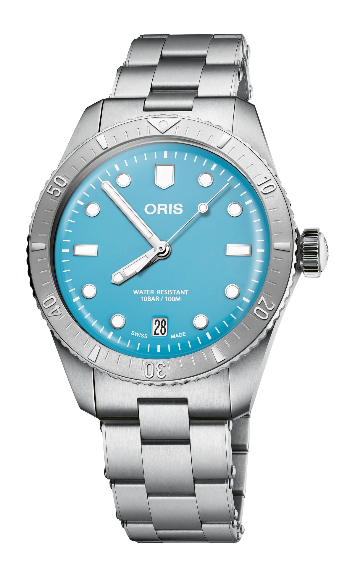 Oris Divers Sixty-Five 'Cotton Candy' Steel Blue 38mm Watch 01 733 7771 4055-07 8 19 18
