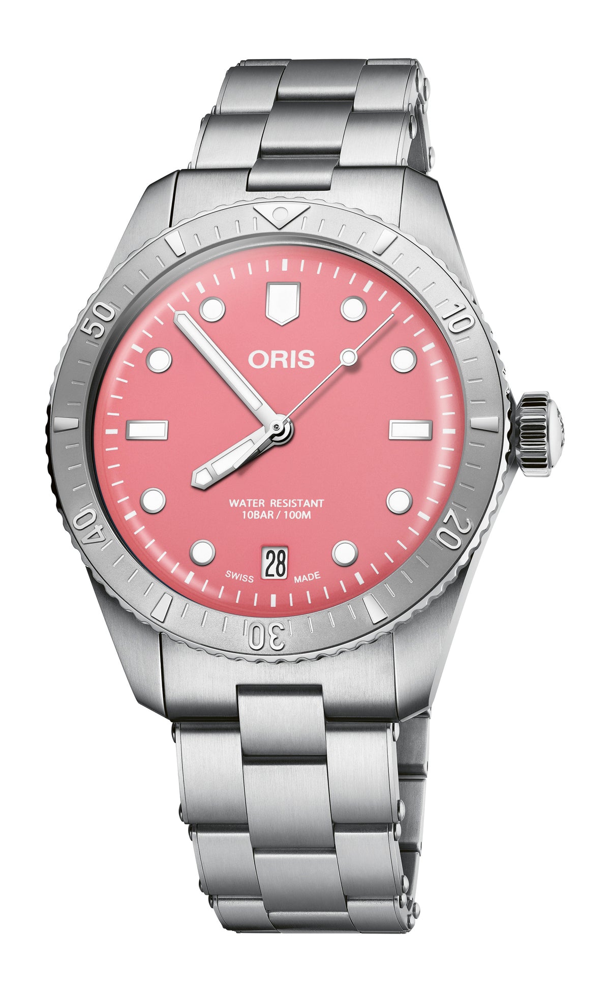 Oris Divers Sixty-Five 'Cotton Candy' Steel Pink 38mm Watch 01 733 7771 4058-07 8 19 18