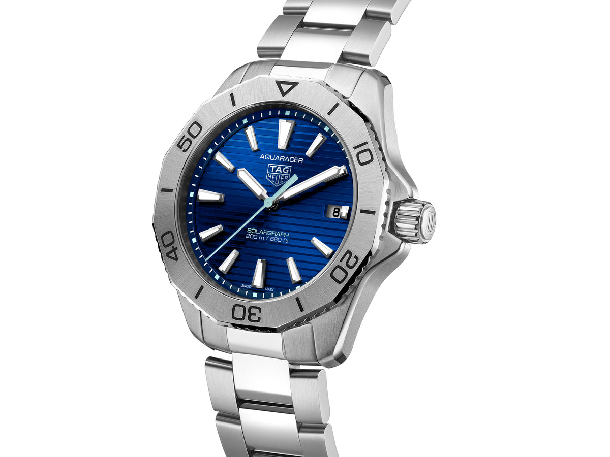 Tag Heuer Aquaracer Professional 200 Solargraph Steel Blue 40mm Watch WBP1113.BF0000