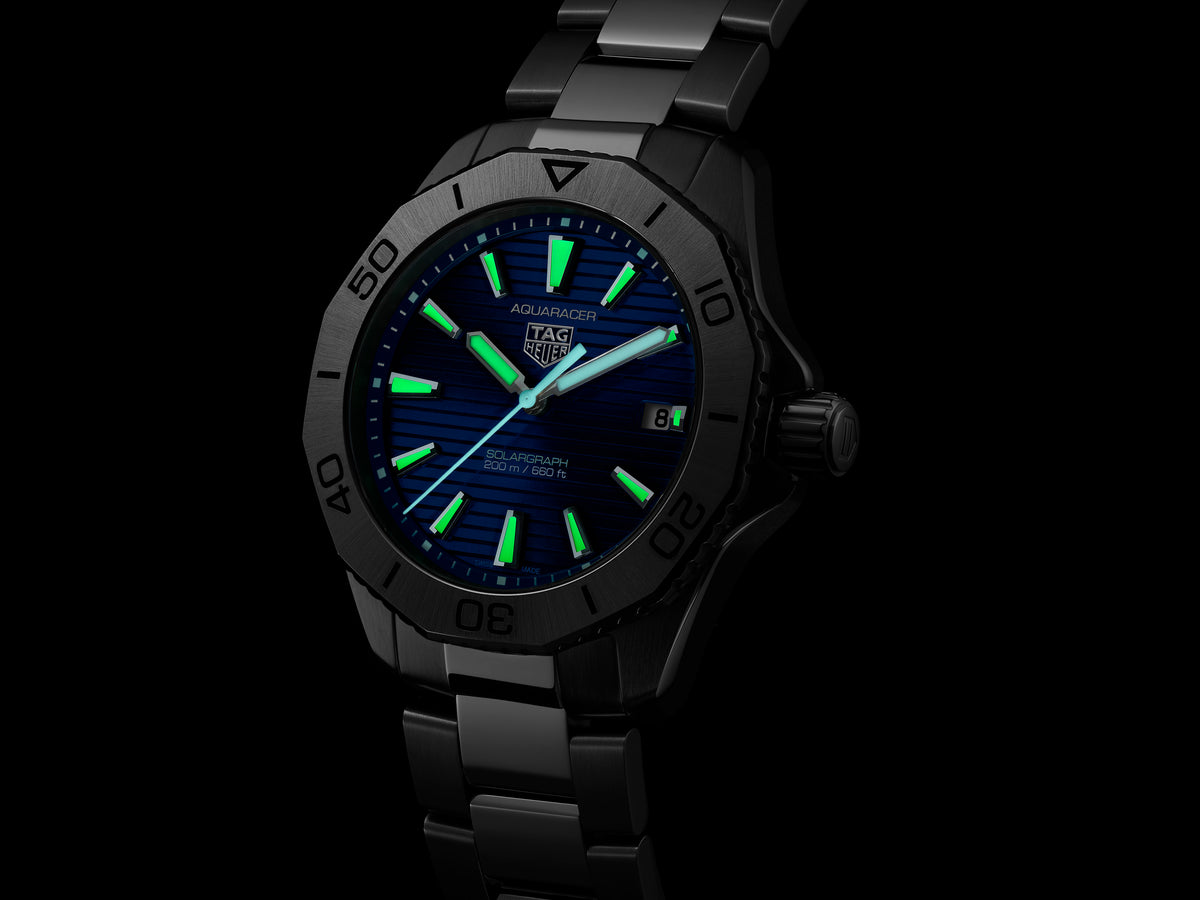Tag Heuer Aquaracer Professional 200 Solargraph Steel Blue 40mm Watch WBP1113.BF0000