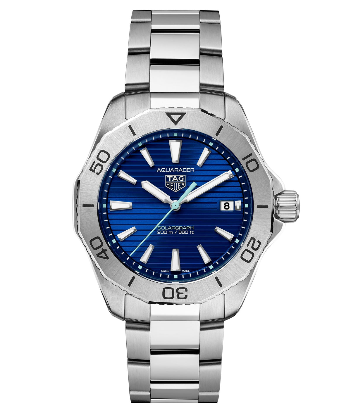 Tag Heuer Aquaracer Professional 200 Solargraph Steel Blue 40mm Watch WBP1113.BF0000