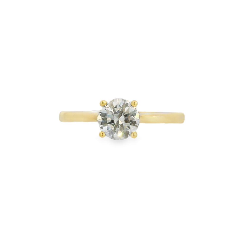 Hayes & Lake Round Single Stone 0.70ct Lab Grown Diamond, 9ct Yellow Ring