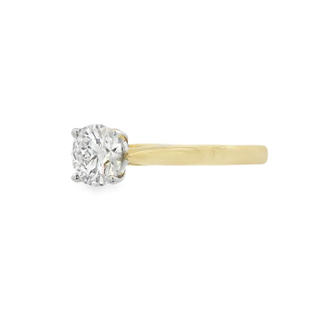 Hayes & Lake Round Single Stone 0.72ct Lab Grown Diamond, Platinum & 18ct Yellow Gold Ring