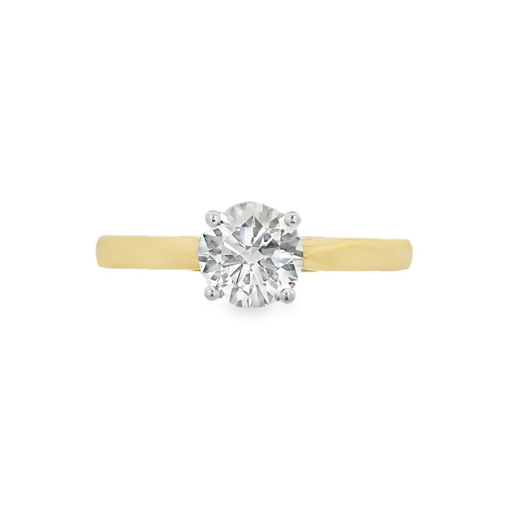 Hayes & Lake Round Single Stone 0.72ct Lab Grown Diamond, Platinum & 18ct Yellow Gold Ring