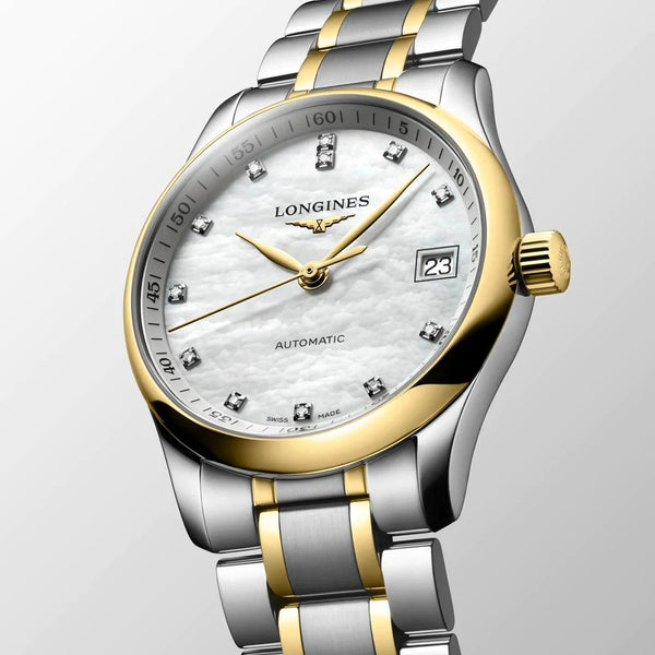 Longines Master Collection Automatic Two Tone MOP Diamond Dial 34mm L2.357.4.07.6