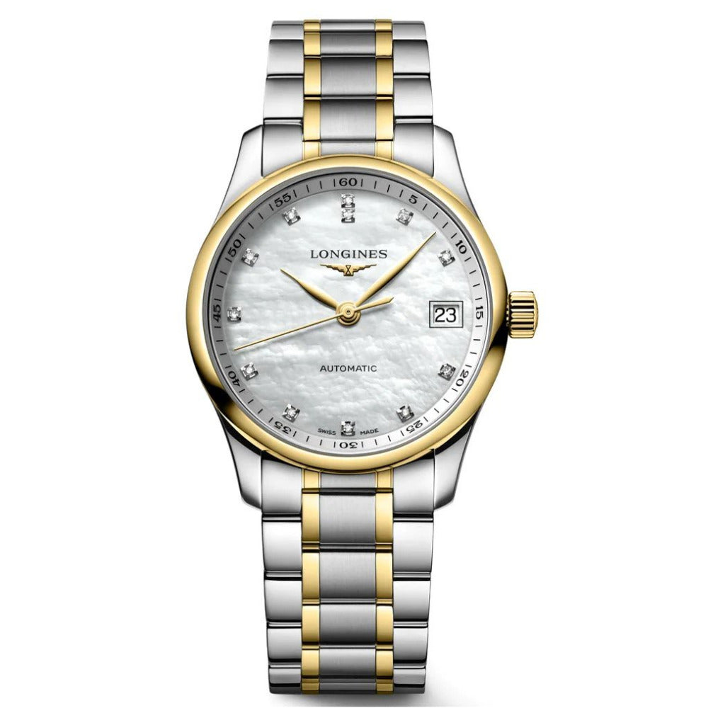 Longines Master Collection Automatic Two Tone MOP Diamond Dial 34mm L2.357.4.07.6