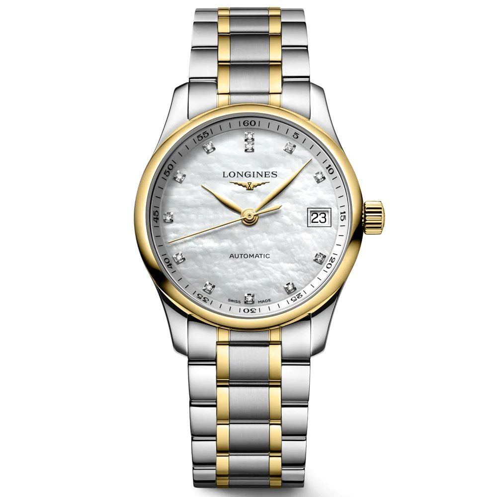 Longines Master Collection Automatic Two Tone MOP Diamond Dial 34mm L2.357.4.07.6