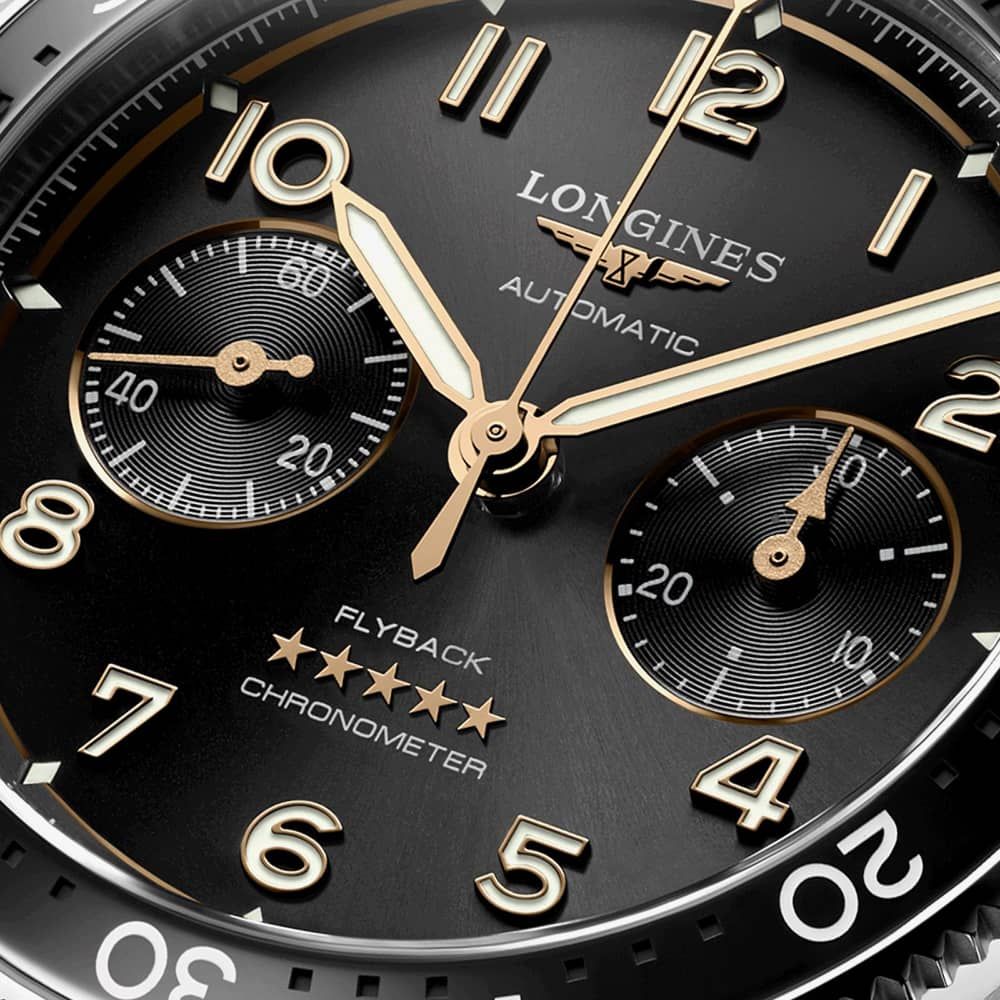 Longines Spirit Automatic Flyback Chronograph Black & Steel 42mm L38214536