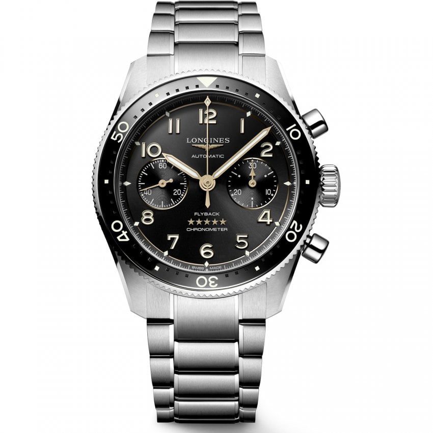Longines Spirit Automatic Flyback Chronograph Black & Steel 42mm L38214536