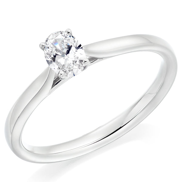 Platinum Oval Cut 0.34ct Diamond Ring