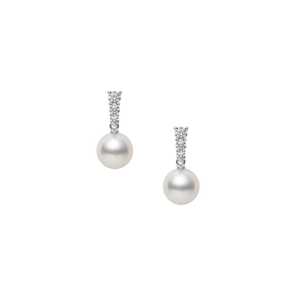 Mikimoto Morning Dew White Gold Earrings - Akoya