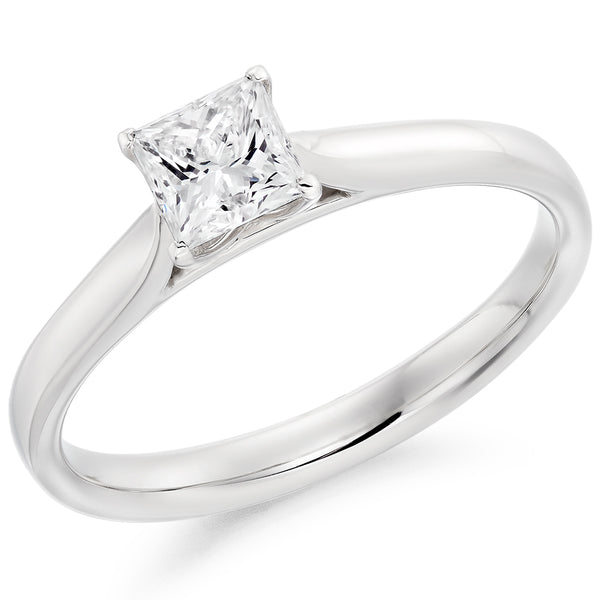 Platinum Princess Cut 0.50ct Diamond Ring