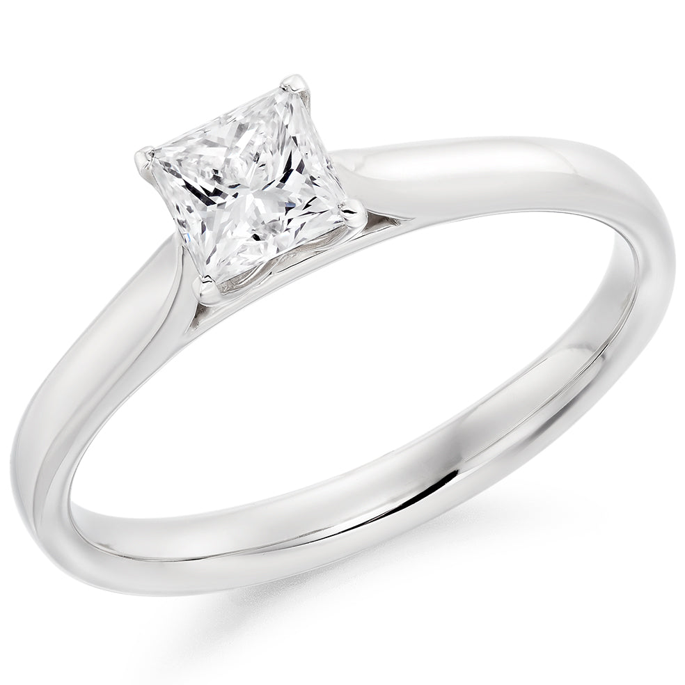 Platinum Princess Cut 0.50ct Diamond Ring