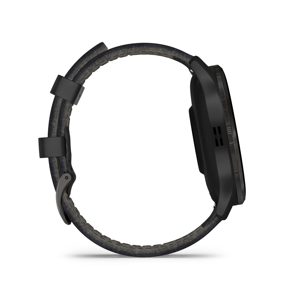 Garmin Venu® 3 Black Leather + Black Silicon Band, 45mm, Slate stainless steel bezel, Smartwatch