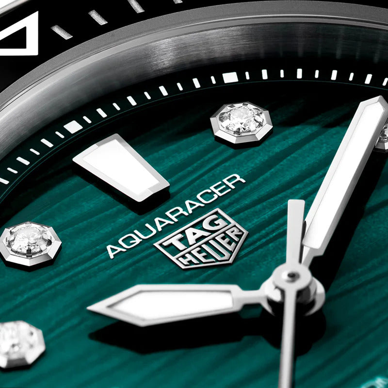 Tag Heuer Aquaracer Professional 300 Dark Green Diamond Dial 36mm Watch UK Edition WBP231G.BA0618