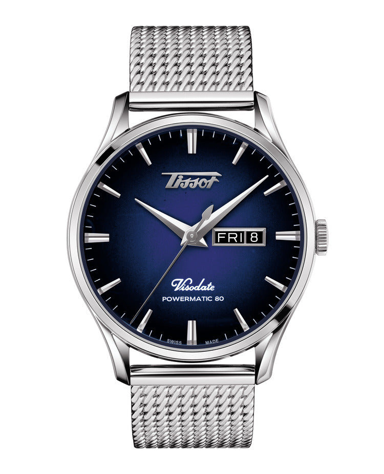 Tissot Heritage Visodate Powermatic 80 Blue 42mm Watch T1184301104100