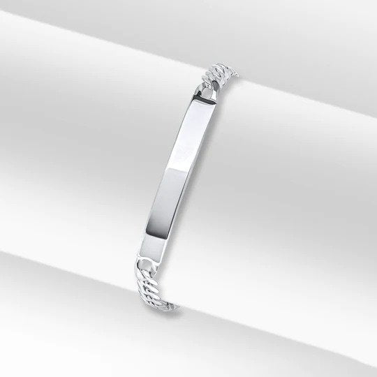 Silver Flat Curb 5.85mm ID Identification Bracelet
