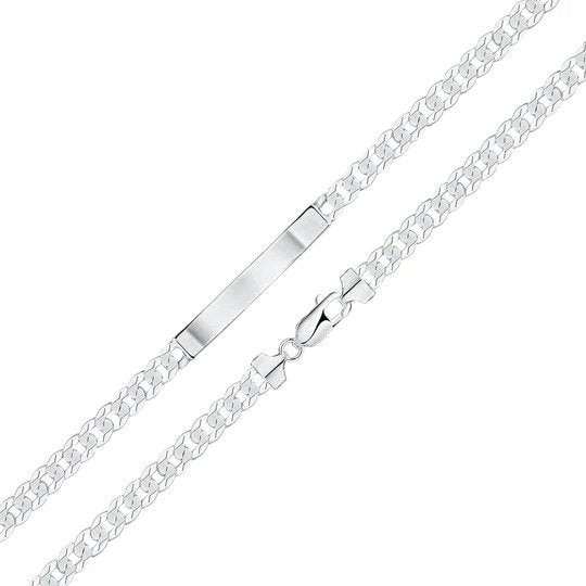 Silver Flat Curb 5.85mm ID Identification Bracelet