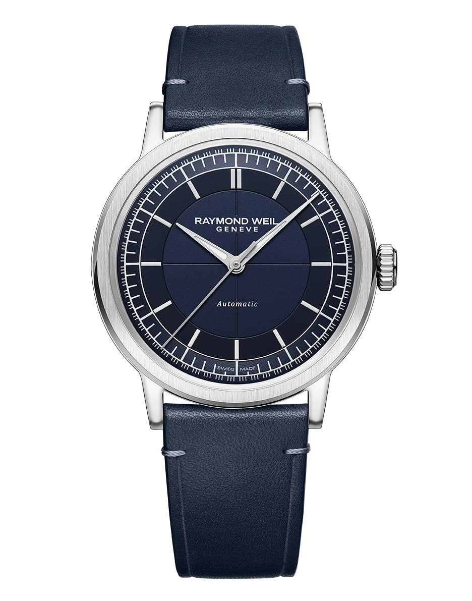 Raymond Weil Millesime Automatic Blue Leather Strap 39.5mm Watch