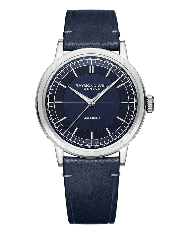 Raymond Weil Millesime Automatic Blue Leather Strap 39.5mm Watch