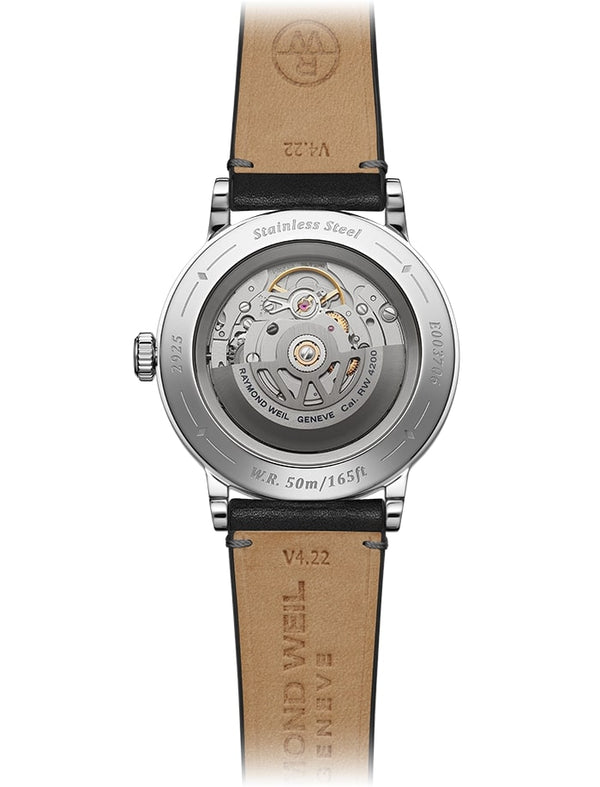 Raymond Weil Millesime Automatic Black Leather Strap 39.5mm Watch