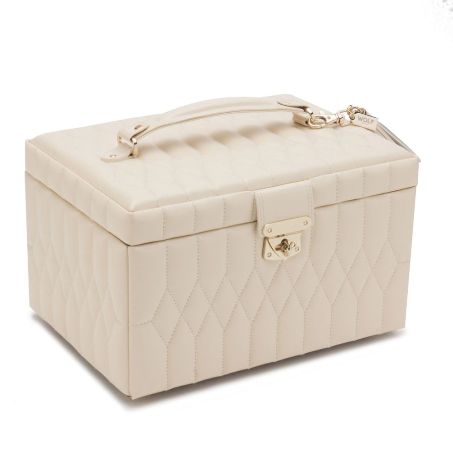 Wolf Caroline Medium Jewellery Case - Ivory
