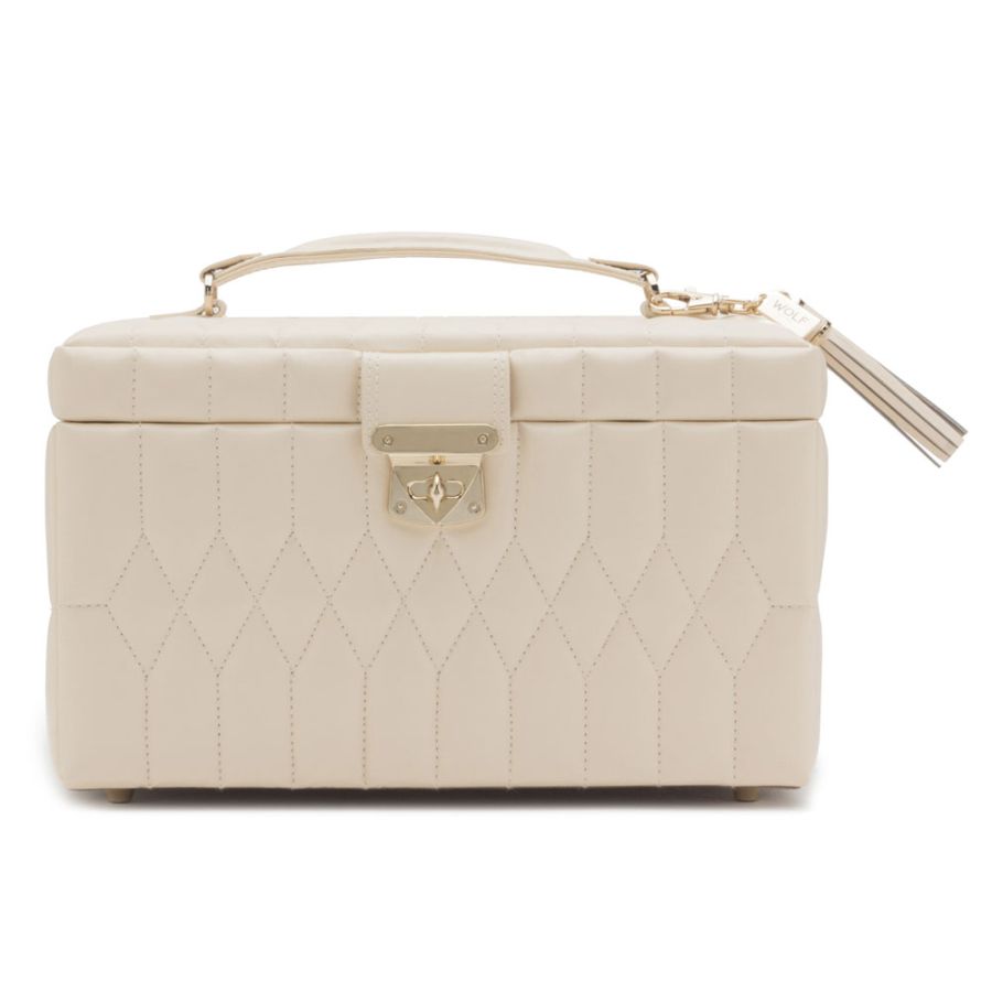 Wolf Caroline Medium Jewellery Case - Ivory