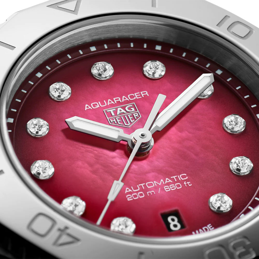 Tag Heuer Aquaracer Professional 200m Ladies Automatic Red 30mm Watch WBP2414.BA0622