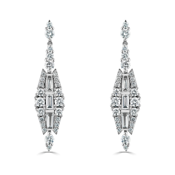 Diamond 18ct White Gold Drop Shaped Earrings