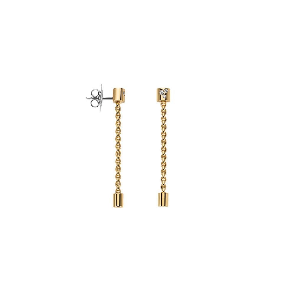 Fope Aria Drop 18ct Yellow Gold Diamond Earrings