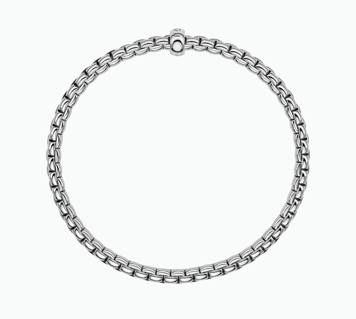 Fope EKA Flex'it 18ct White Gold Bracelet with a Single Diamond