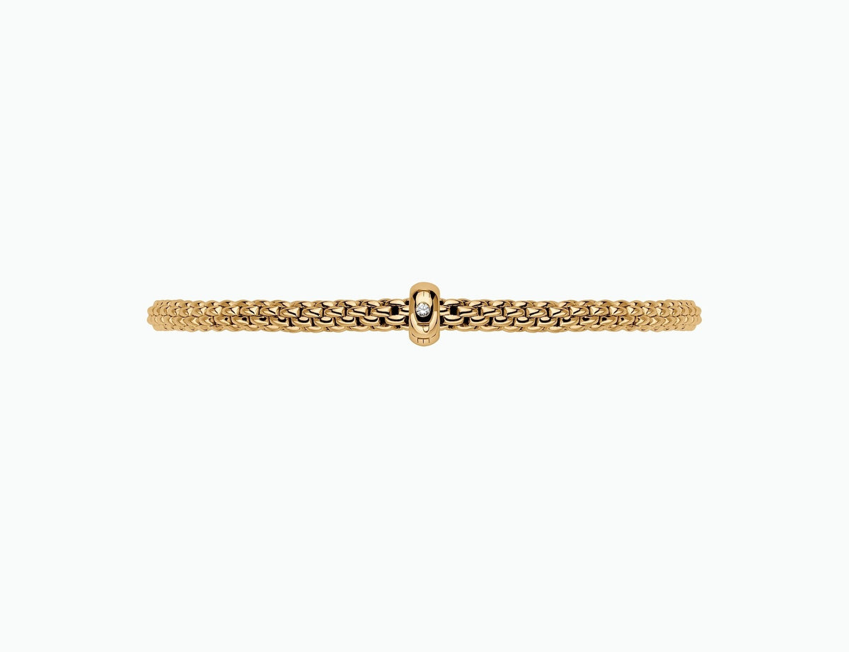 Fope Prima Flex'it 18ct Yellow Gold with a Diamond Bracelet