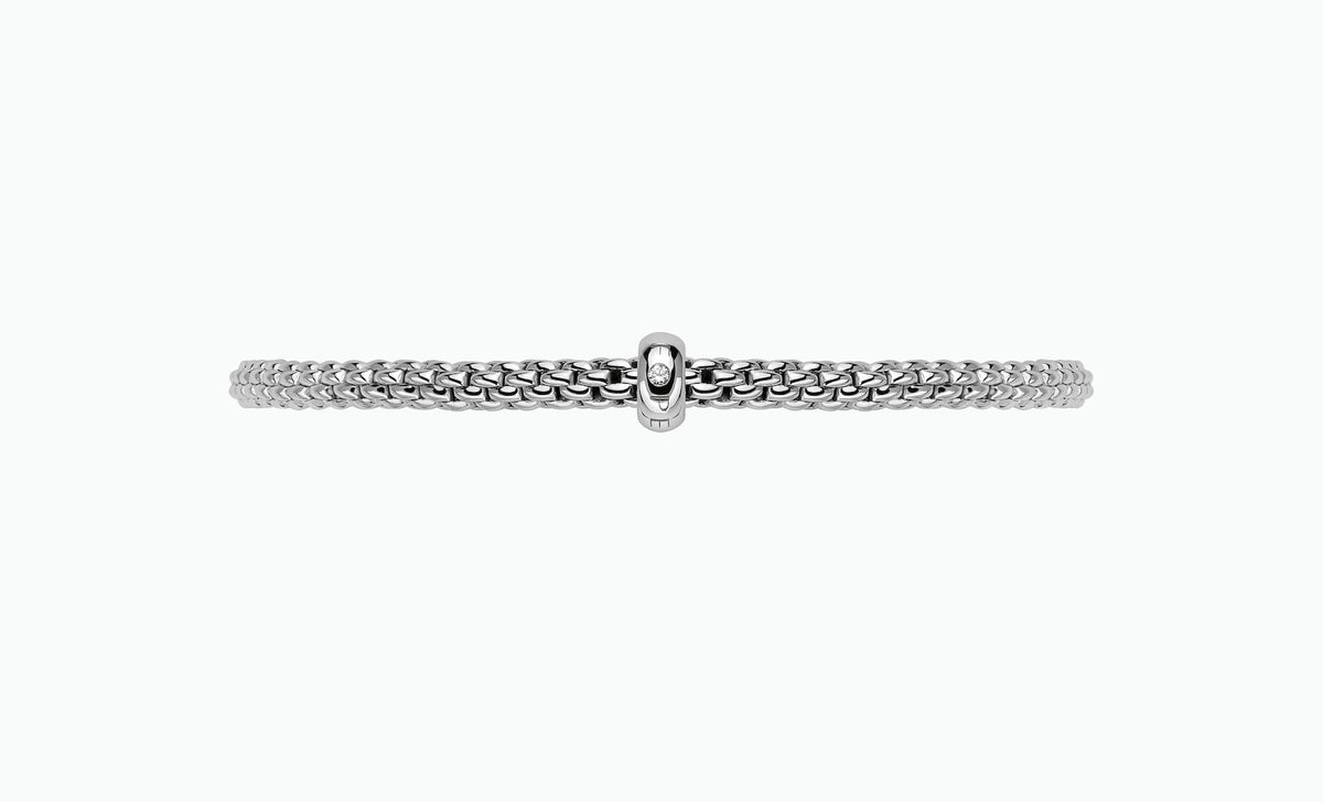Fope Prima Flex'it 18ct White Gold with a Diamond Bracelet