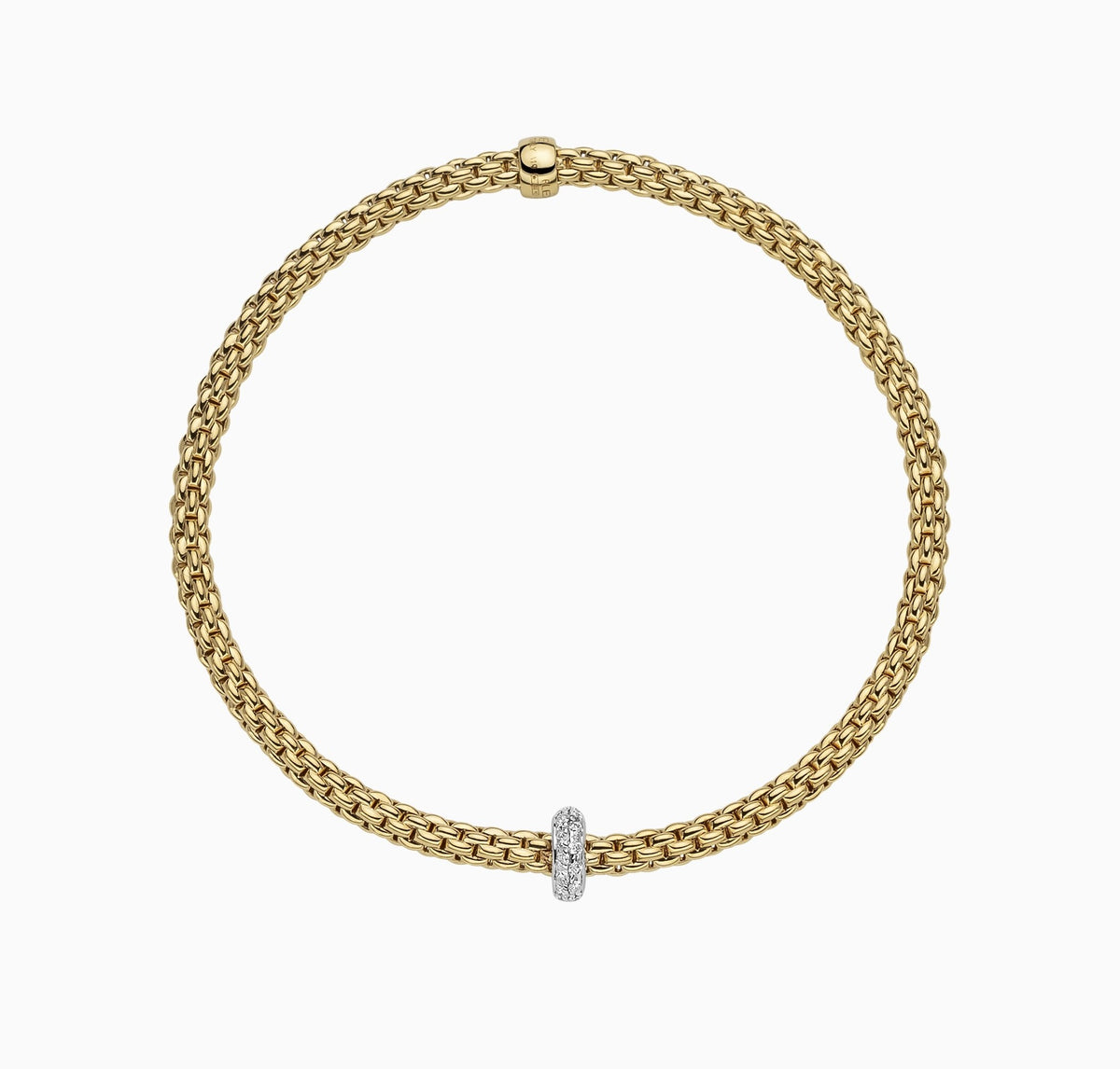 Fope Prima Flex'it 18ct Yellow Gold Bracelet with Diamonds